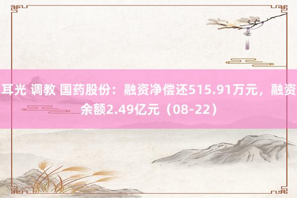 耳光 调教 国药股份：融资净偿还515.91万元，融资余额2.49亿元（08-22）