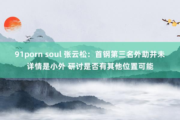 91porn soul 张云松：首钢第三名外助并未详情是小外 研讨是否有其他位置可能